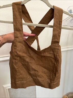 Lunya X back Linen Top NWT